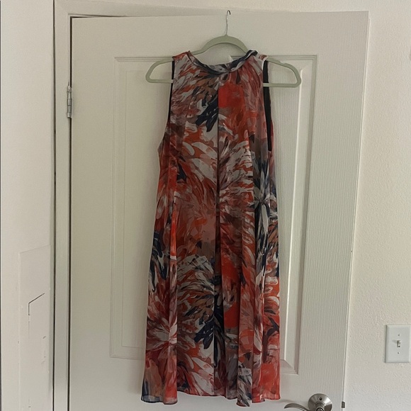 Signature by Robbie Bee Red and Blue Floral Midi Dress - Picture 1 of 4
